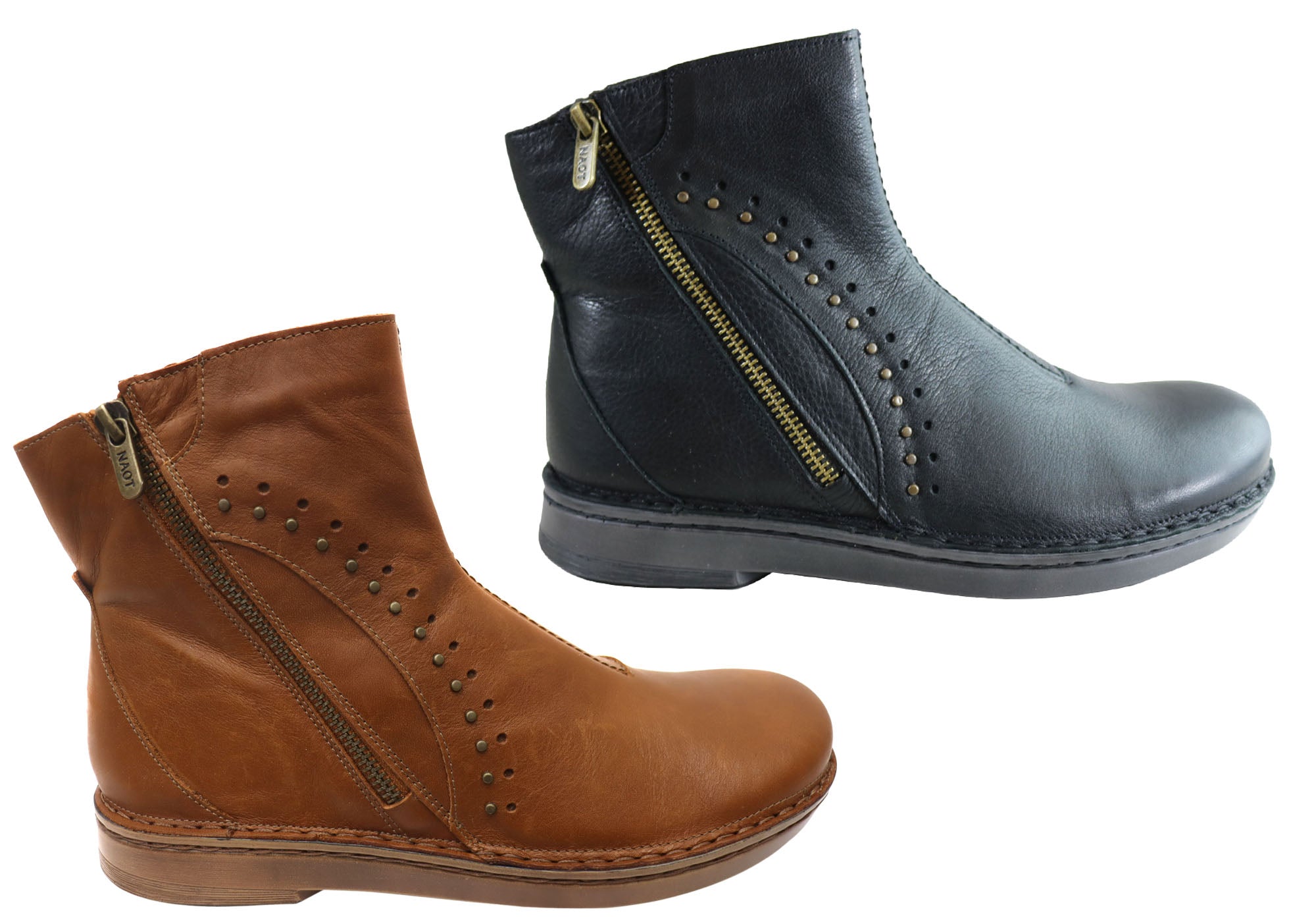 Naot Cetona Women's Wide Leather Ankle Boots - Comfortable & Supportive for Walking, Travel & Everyday Wear