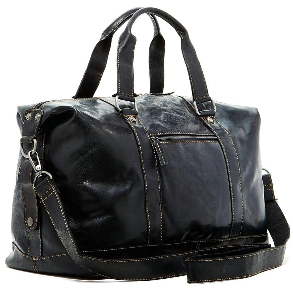 Jack Georges Voyager Duffle Bag - Premium Leather Travel Duffel for Men & Women - Gym, Weekend Getaway & Business Trips