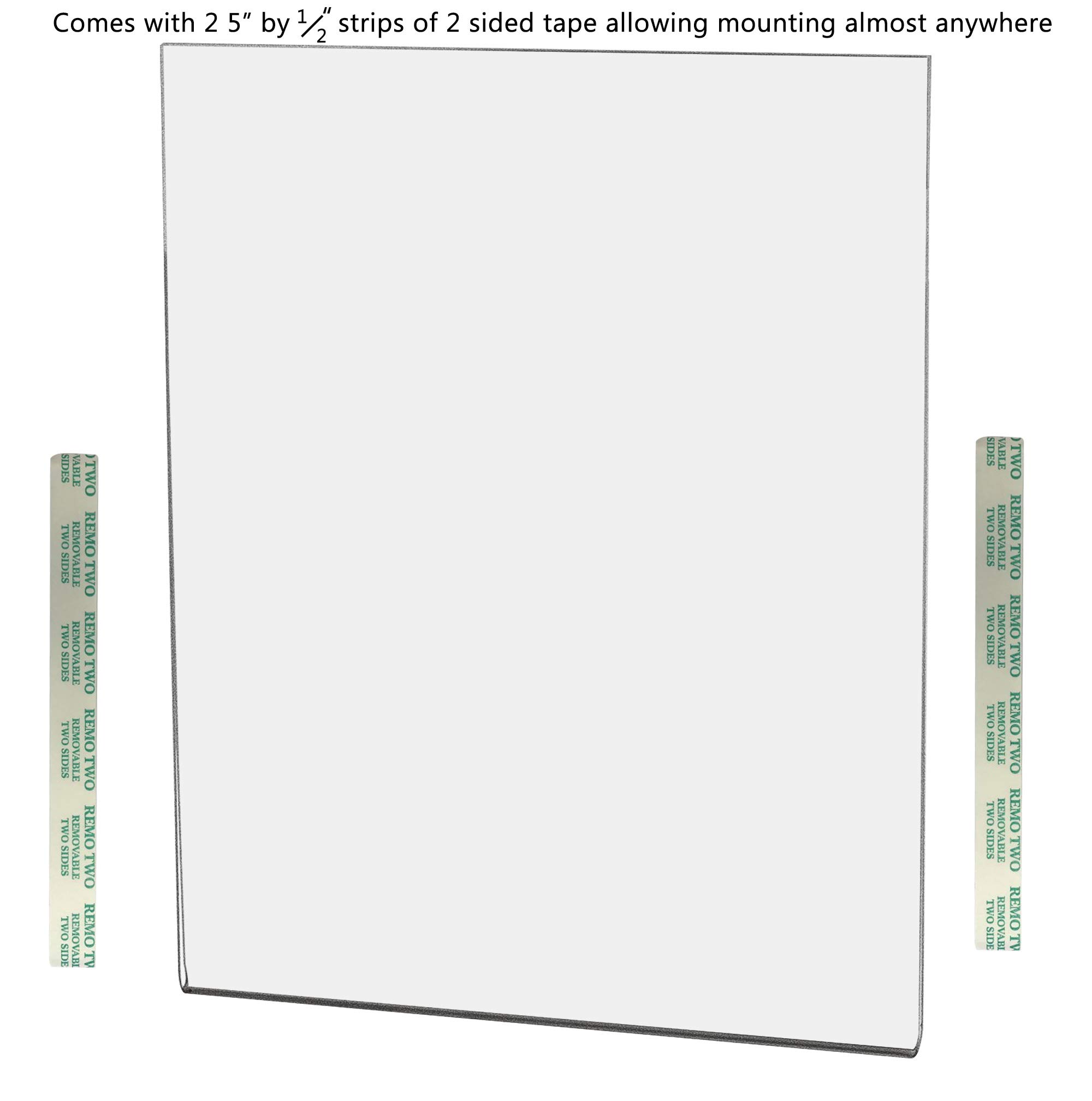 50 Pack Clear Acrylic Wall Sign Holders 8x10 Inches with Double Sided Tape - Perfect for Mission Statements, Company Logos & Office Branding - Ideal for Offices, Workspaces, Retail Stores & Restaurants