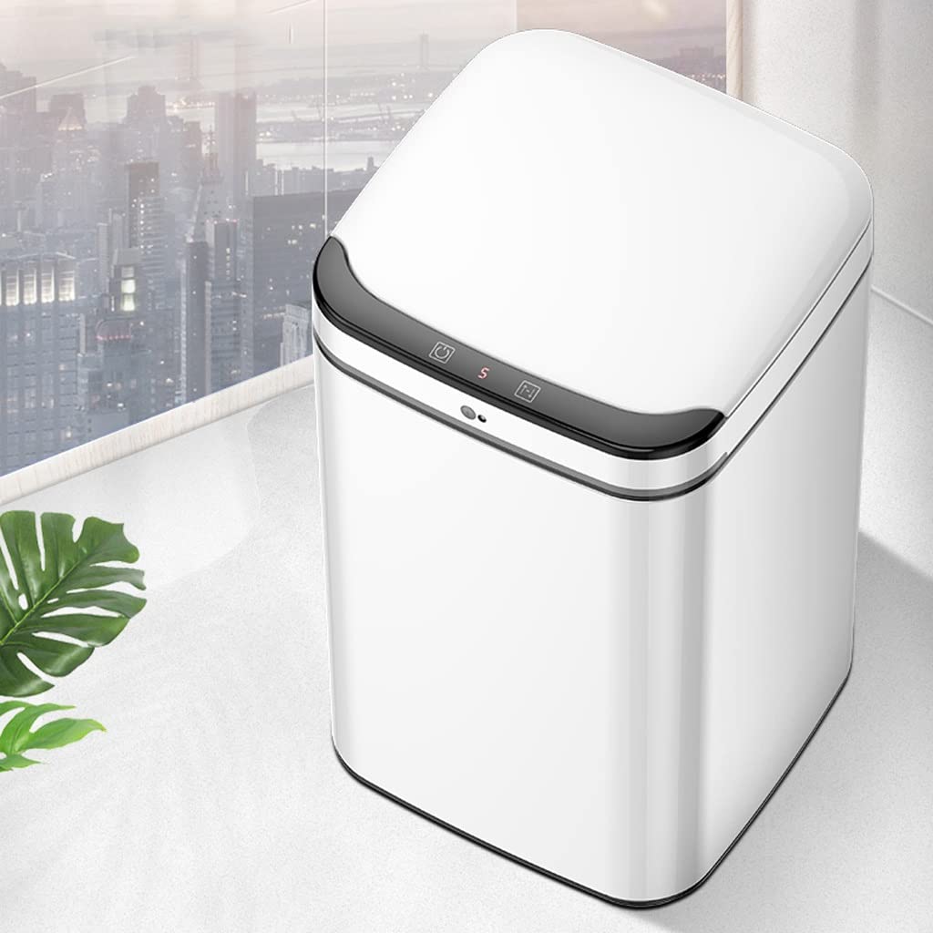 Smart Automatic Sensor Trash Can with Lid - 9L Touchless Kitchen & Bathroom Garbage Bin, Motion-Activated Night Light for Home, Office, Bedroom & Living Room (Color: A) - Perfect for Hands-Free Waste Disposal & Hygienic Spaces