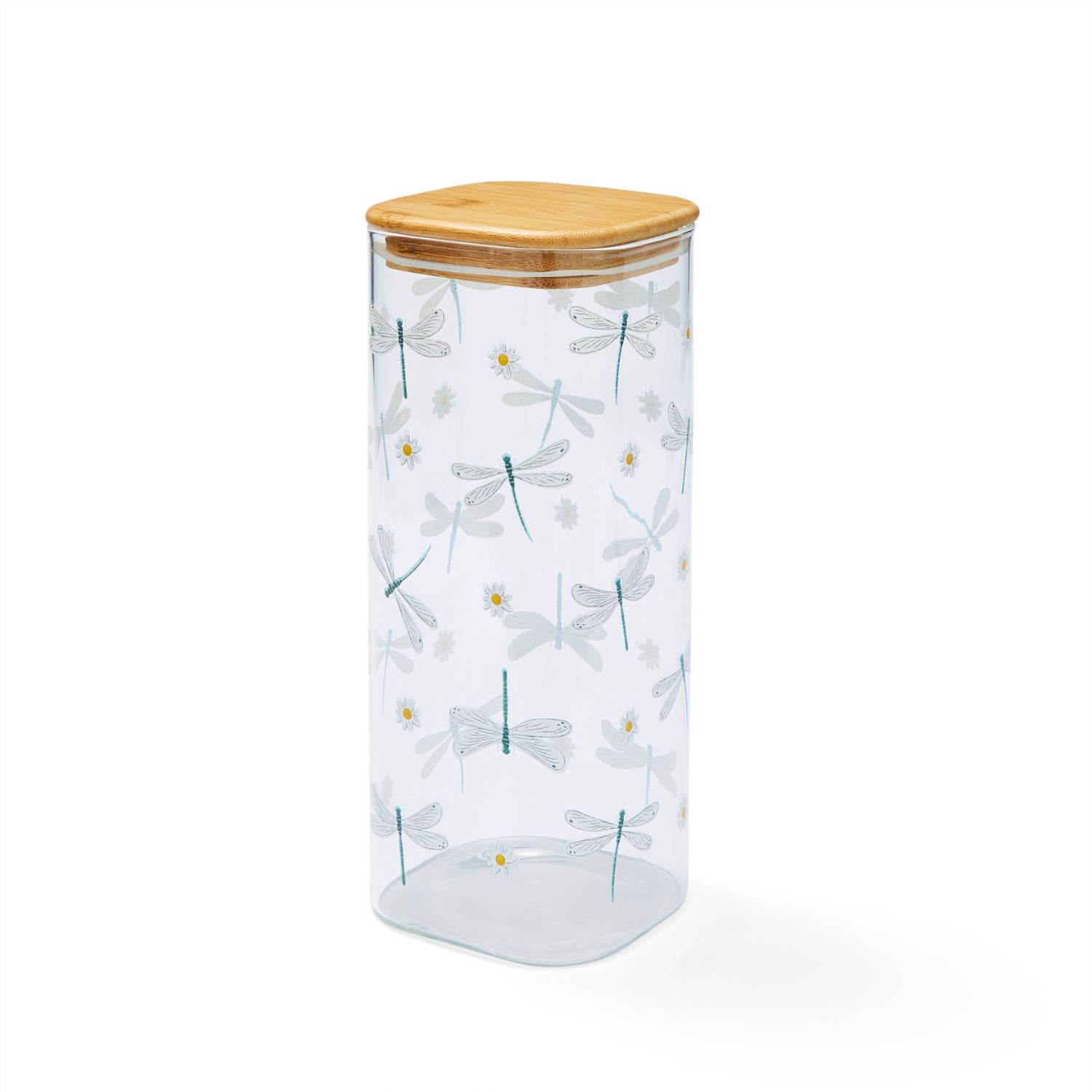 Premium English Meadow Glass Storage Jar - Airtight Kitchen Canister for Flour, Sugar, Coffee & Dry Food Storage | Perfect for Pantry Organization & Home Decor