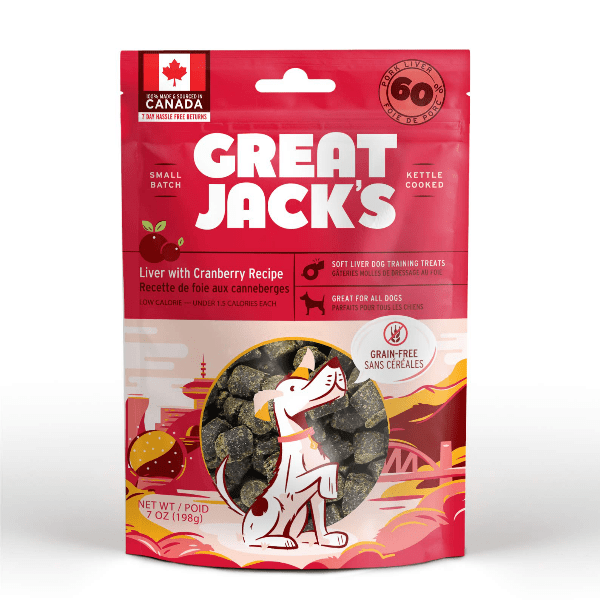 Premium Liver & Cranberry Dog Training Treats by Great Jack - High-Reward Snacks for Obedience, Agility & Behavior Training - Perfect for Small, Medium & Large Breeds