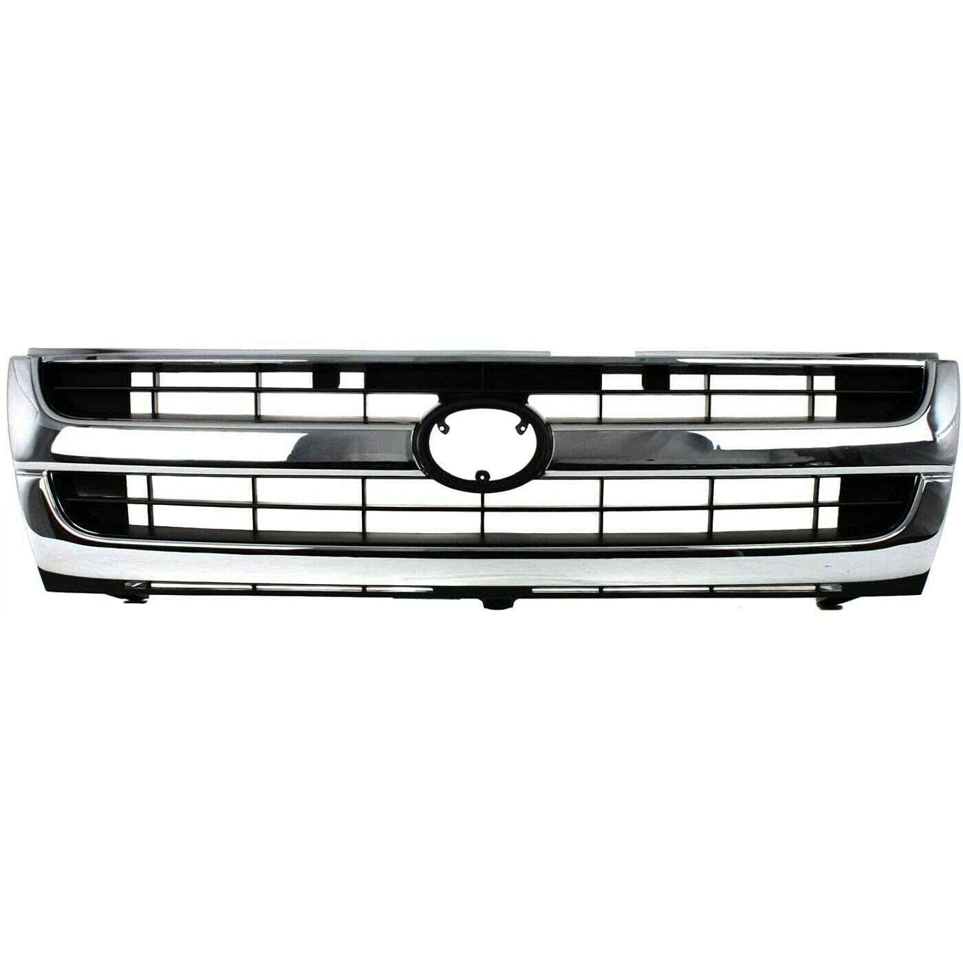 Chrome & Black Plastic Grille Replacement Assembly for Extended Cab Pickup Trucks - Auto Front Grill Upgrade for Ford, Chevy, Dodge | Off-Road & Daily Driving Protection