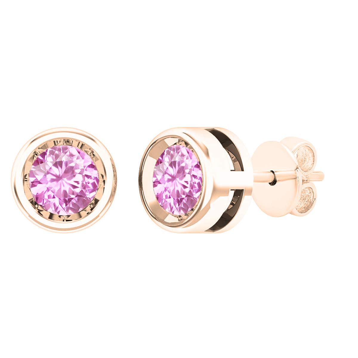 Dazzlingrock Collection 10K Solid White Gold Round Gemstone Solitaire Stud Earrings for Women - Perfect for Weddings, Parties & Everyday Elegance