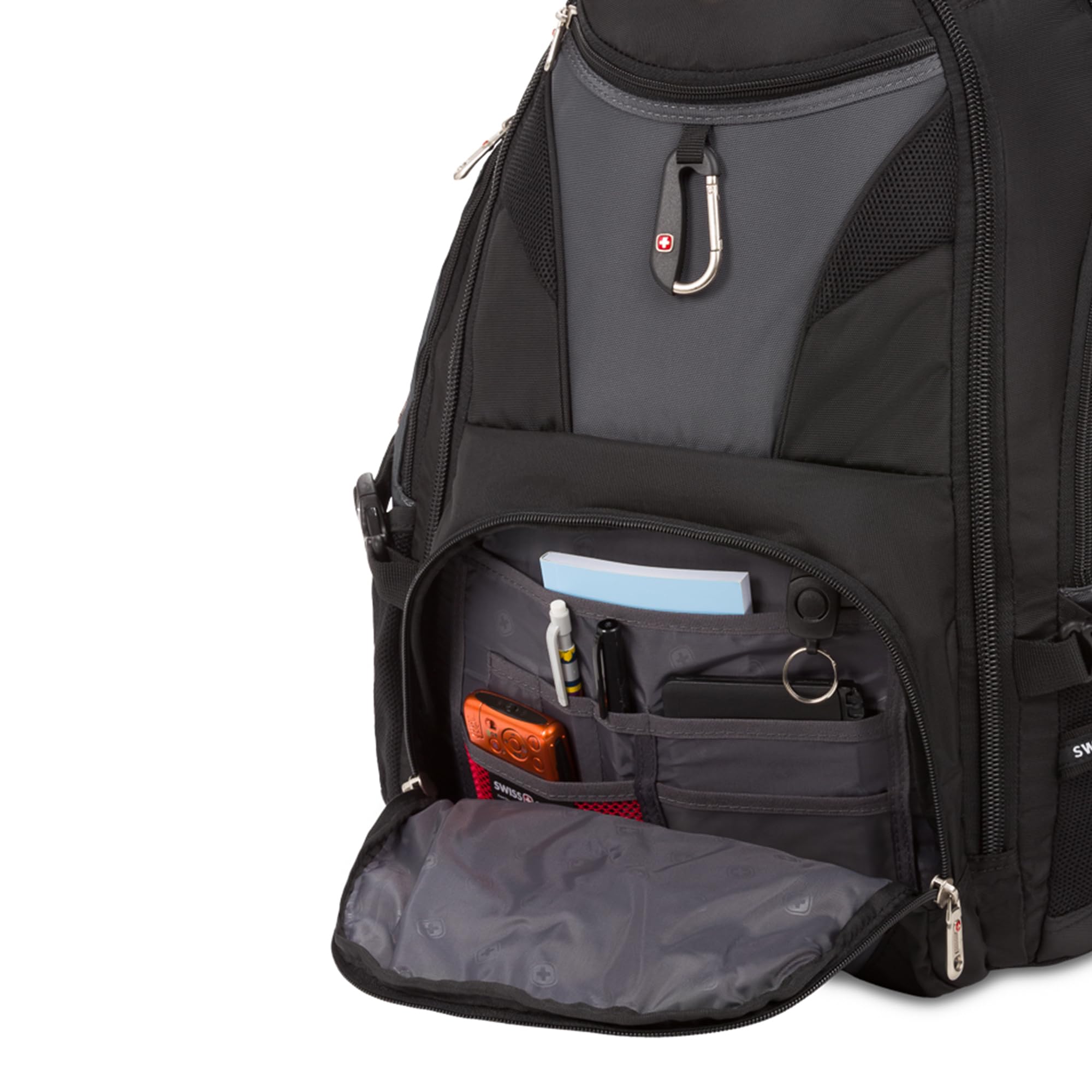 SwissGear 1900 Scansmart TSA Approved 17 Inch Laptop Backpack - Grey & Black for Business Travel, College & Commuting - Fits Up to 19 Inch Laptops