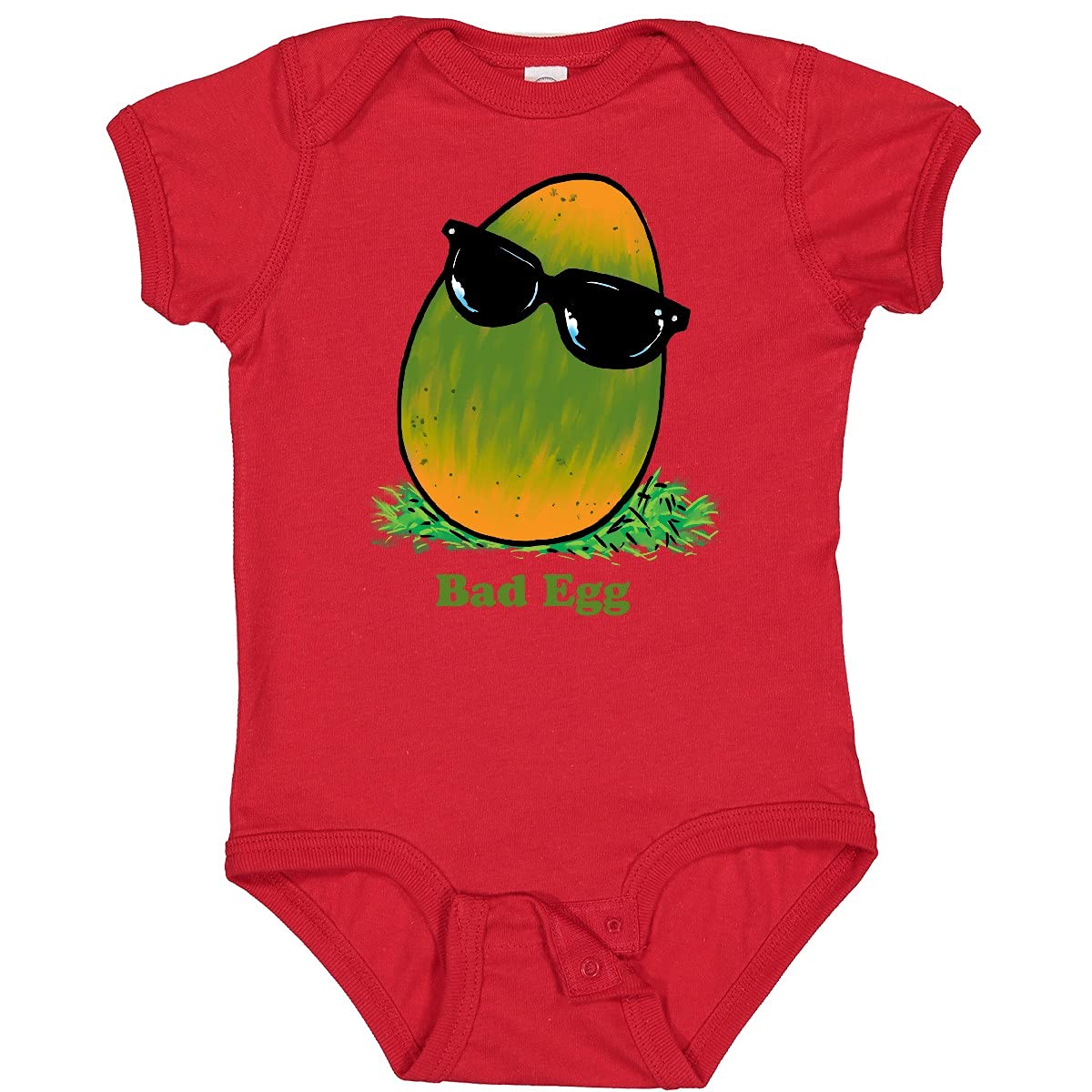 Inktastic Easter Green and Yellow Bad Egg with Sunglasses Baby Bodysuit - Cute Easter Outfit for Infants & Toddlers - Perfect for Easter Photos, Egg Hunts & Family Gatherings