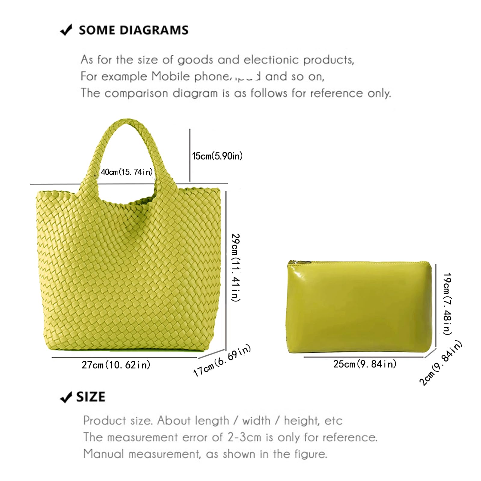 JINMANXUE Women's Fashion Woven Tote Bag - Large Capacity Shopper Bag for Travel, Work & Daily Use | Stylish Shoulder Purse & Handbag for Women