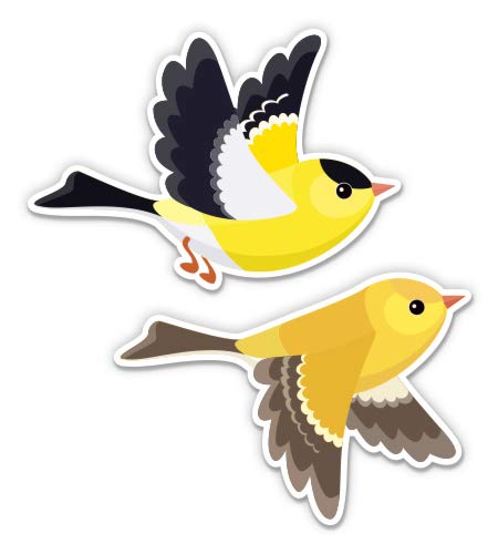 Goldfinches Vinyl Stickers - Waterproof Decal for Laptops, Cars, Windows & DIY Crafts - Peel & Stick Bird Design