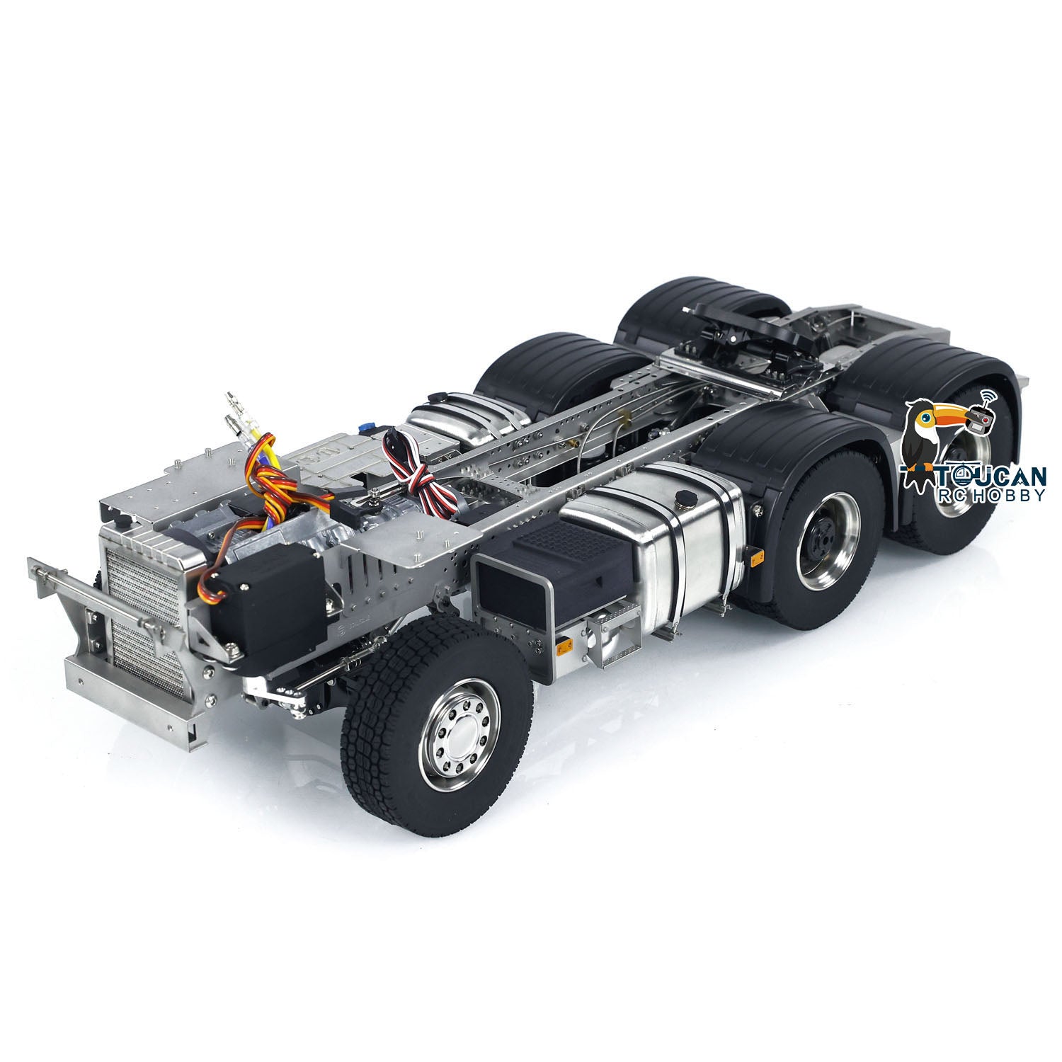 1/14 Scale 6x6 Metal Chassis RC Tractor FH16 - 3-Speed Gearbox, ESC & Rear Axle Lifting System for Remote Controlled Truck | Durable Off-Road Crawler Parts for Racing & Heavy Duty Simulation Play
