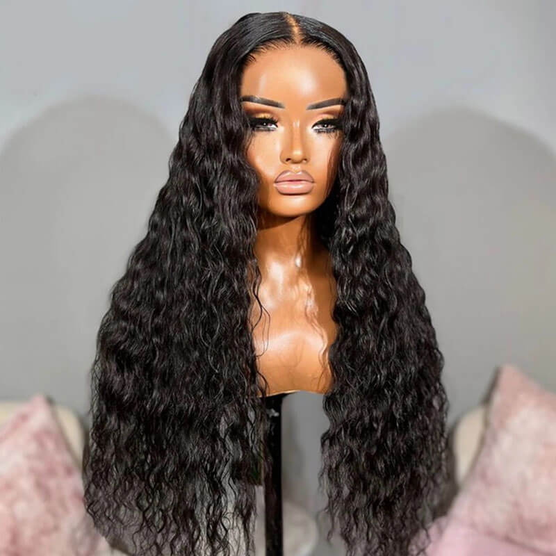 Eullair Wear Go Glueless Wig - Water Wave 6x4 5x5 HD Lace Closure Human Hair Wigs for Women | Pre-Cut Lace, Natural Hairline & Beginner Friendly | Perfect for Daily Wear, Parties & Special Occasions
