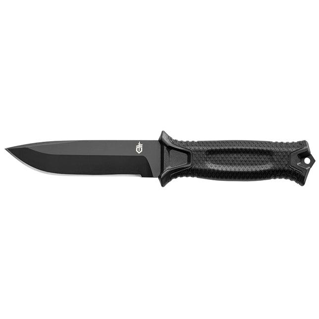 Strongarm Sheath Knife - Black Plain Edge Tactical Survival Knife for Outdoor Camping, Hunting & Bushcraft