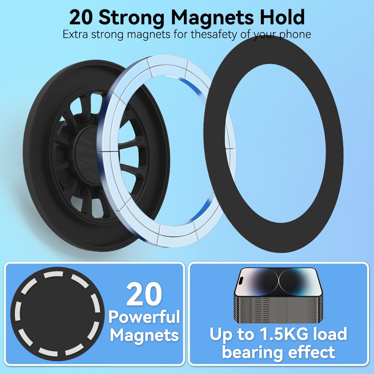 BEHAVE Magnetic Phone Holder for Nissan Rogue 2014-2020 - Universal Car Vent Mount Compatible with MagSafe, iPhone & All Smartphones - Perfect for Hands-Free Navigation & Safe Driving