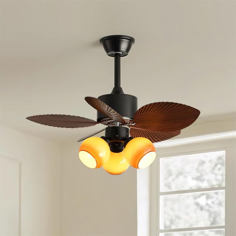 Premium Banana Leaf Ceiling Fan with Light - Tropical Style Breeze Fan for Bedroom, Living Room & Outdoor Spaces - Energy Efficient & Quiet Operation