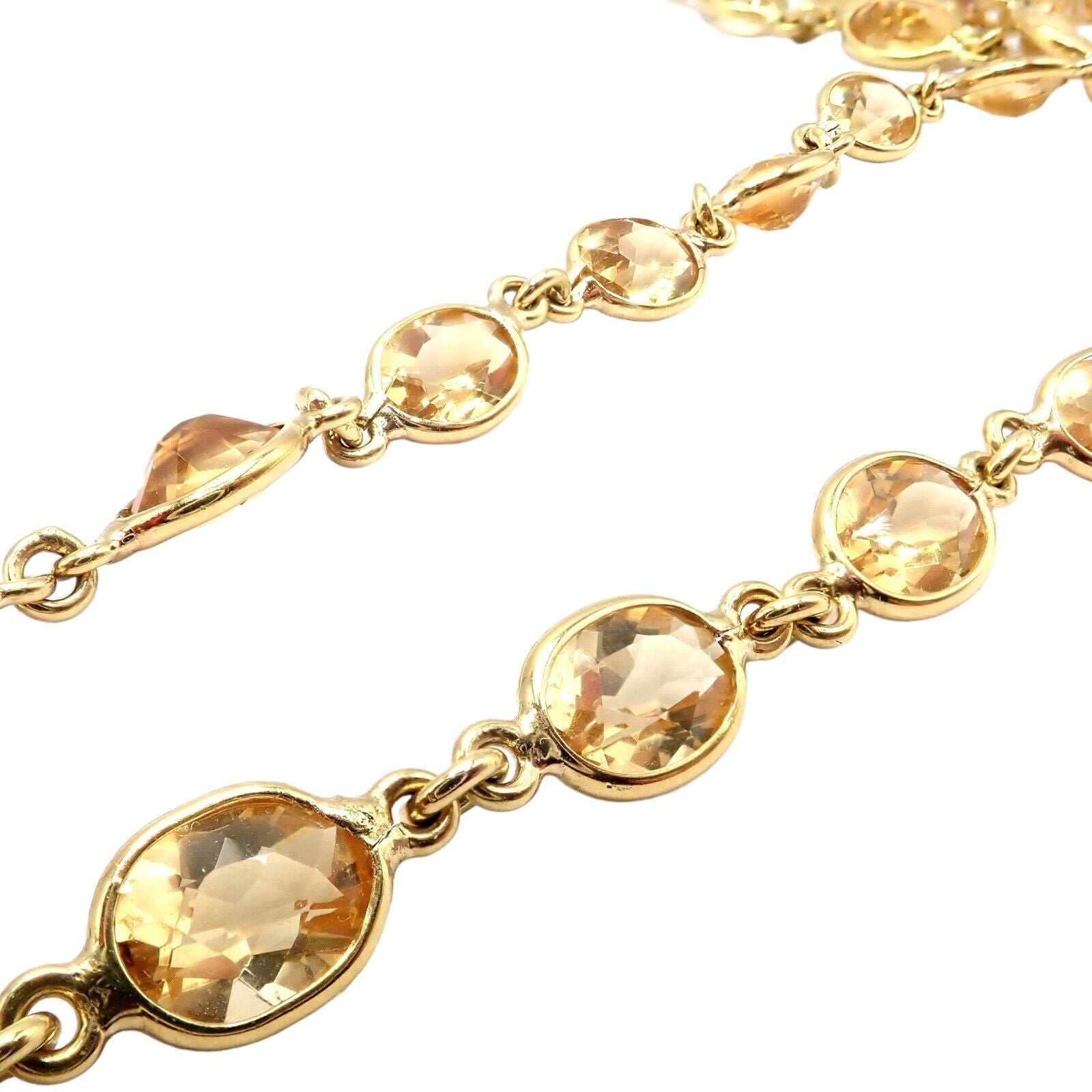 Authentic Laura Munder 18k Yellow Gold Citrine Long 24 Necklace - Elegant Statement Jewelry for Women, Perfect for Parties, Weddings & Special Occasions