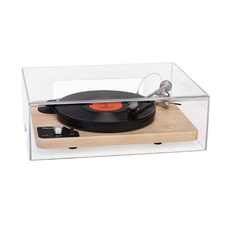 AudioShield Premium Turntable Dust Cover - Clear Vinyl Record Player Protector for LP, 33/78 RPM Turntables - Perfect for Home DJ Setup & Vinyl Collection Protection