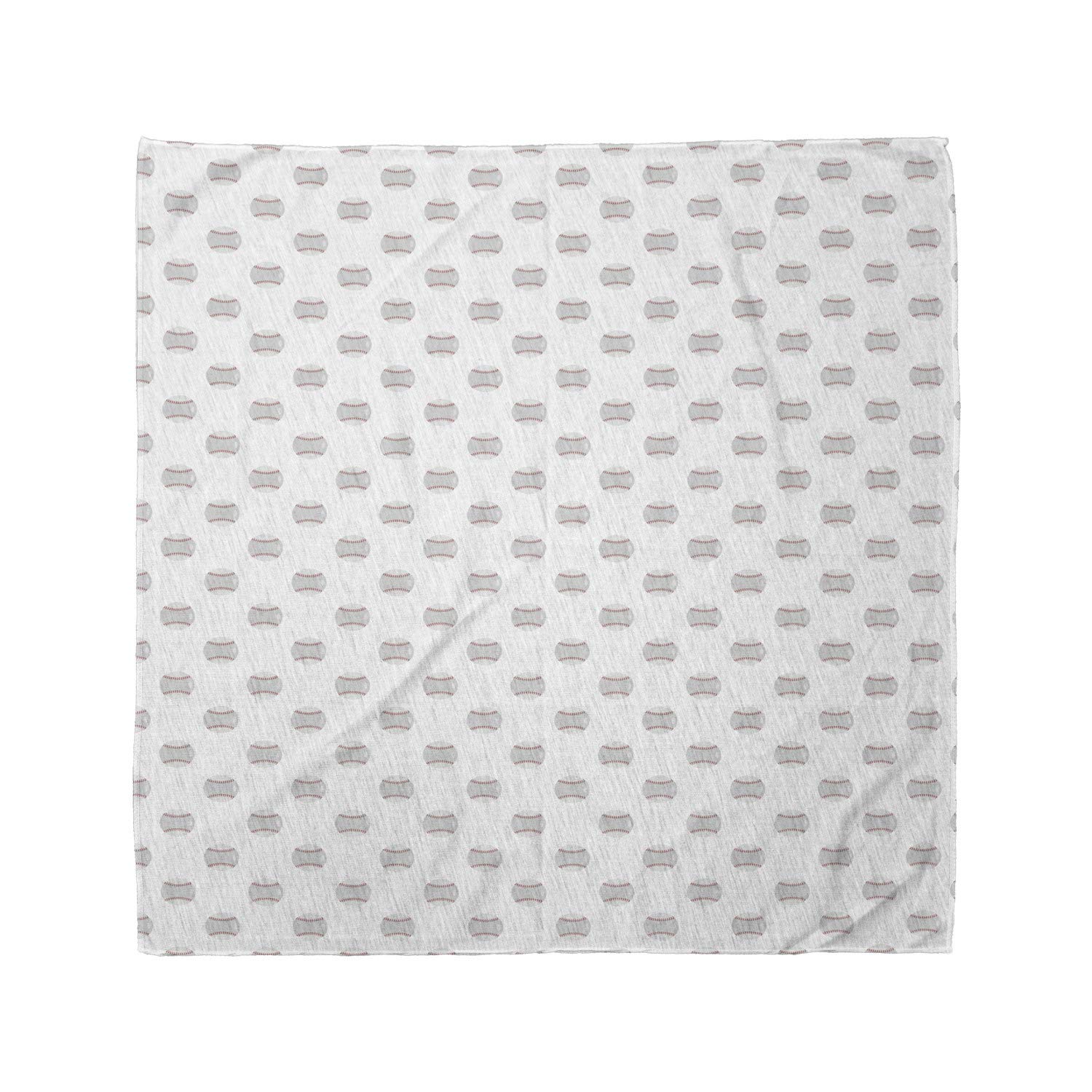 Lunarable Unisex Baseball Bandana - Stylish Flat Design Balls Pattern in Pale Grey Ruby - Perfect for Baseball Games, Sports Events & Outdoor Activities