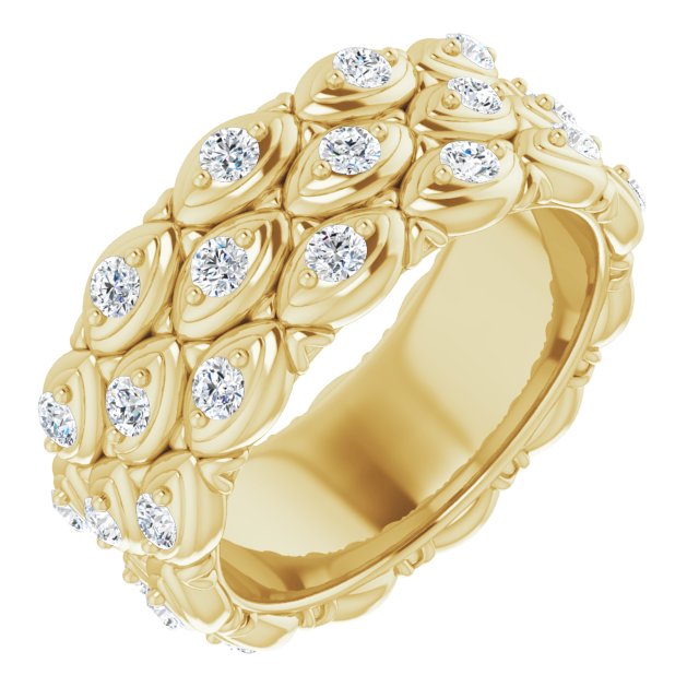 1.08 Carat Round Diamond Eternity Band - Triple Row Diamond Wedding Ring for Women | Perfect for Anniversary, Engagement & Special Occasion Gifts