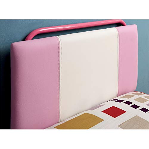FOA Ramirez 3-Piece Pink Metal Youth Bedroom Set - Twin Bed, Nightstand & Wardrobe | Modern Girls Room Furniture | Perfect for Teen Bedrooms, Dorm Rooms & Small Spaces