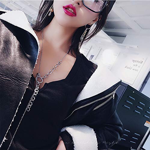 Stylish Long Tassel Asymmetric Safety Pin Chain Drop Earrings for Women & Men - Punk Gothic Jewelry for Concerts, Parties & Fashion Statements