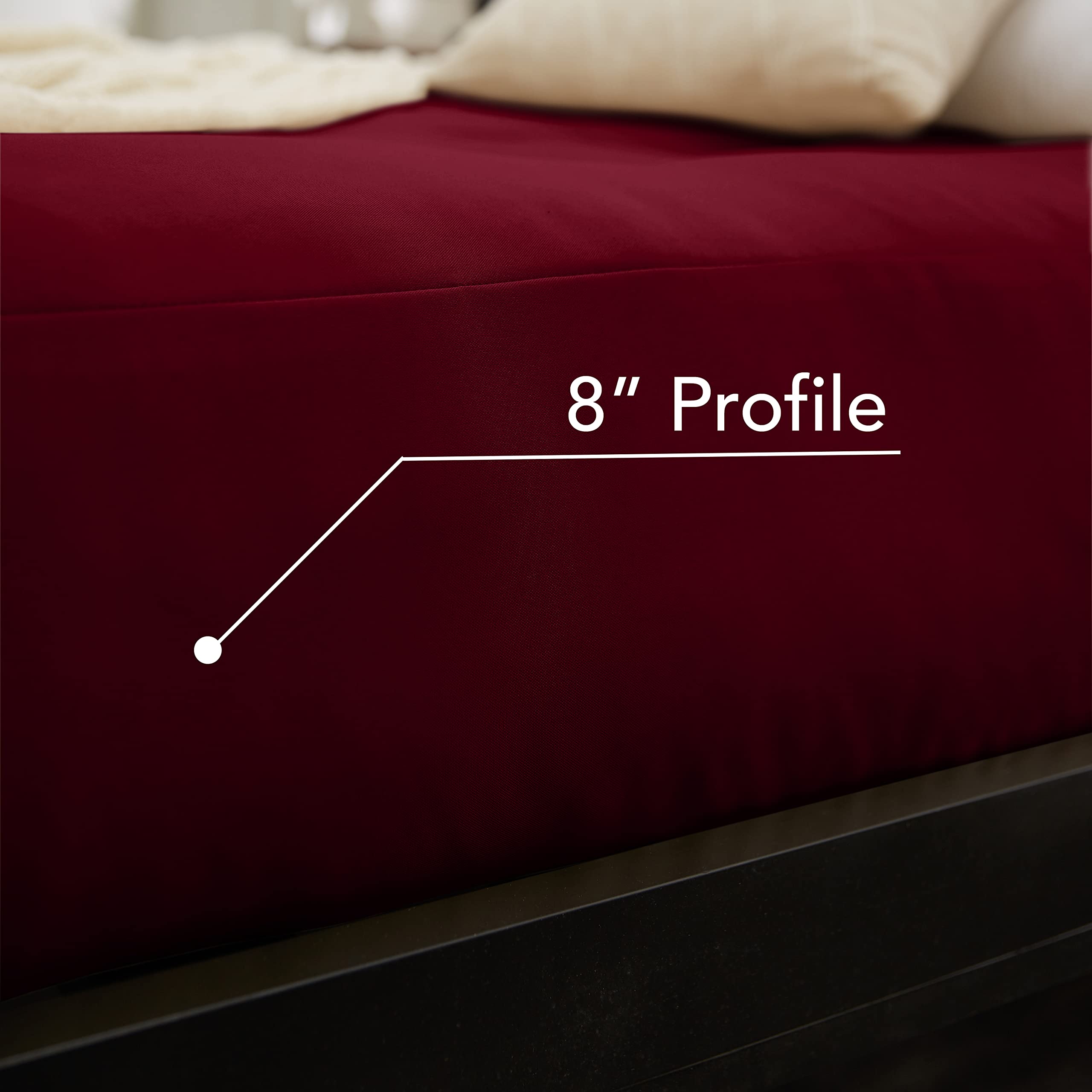 Mozaic Queen Size 8-inch Cotton Twill Gel Memory Foam Futon Mattress - Burgundy Red | Comfortable & Supportive for Guest Beds, Daybeds & Small Spaces