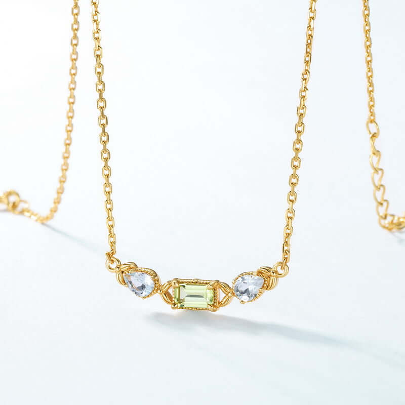 Elegant Peridot August Birthstone Necklace | NL062 | Perfect Gift for August Birthdays & Special Occasions