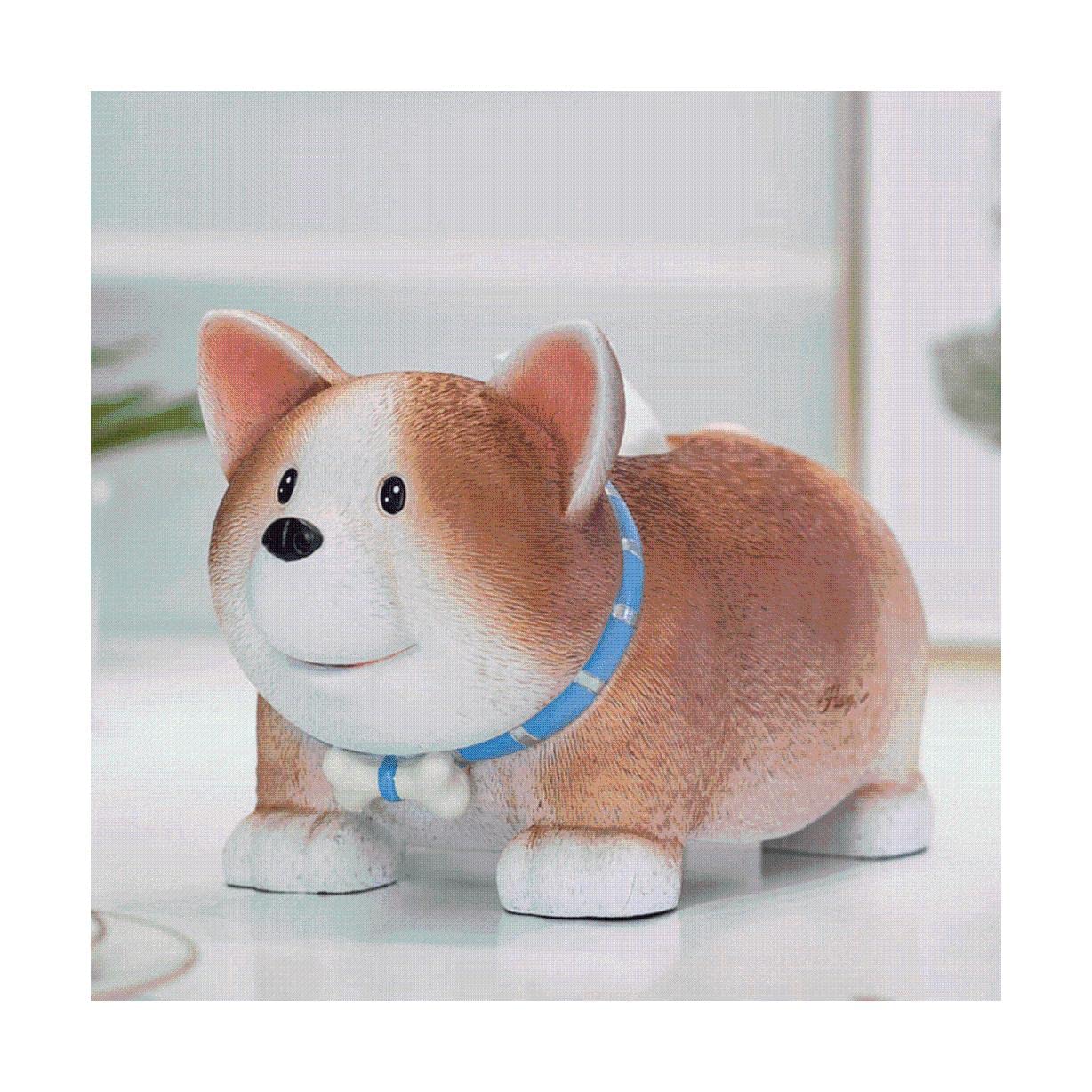 Cute Resin Corgi Tissue Box Holder - Car-Themed Napkin Dispenser for Home, Office & Kitchen Decor - Creative Gift Idea for Dog Lovers - Perfect for Desktop, Drawing Room & Shop Display
