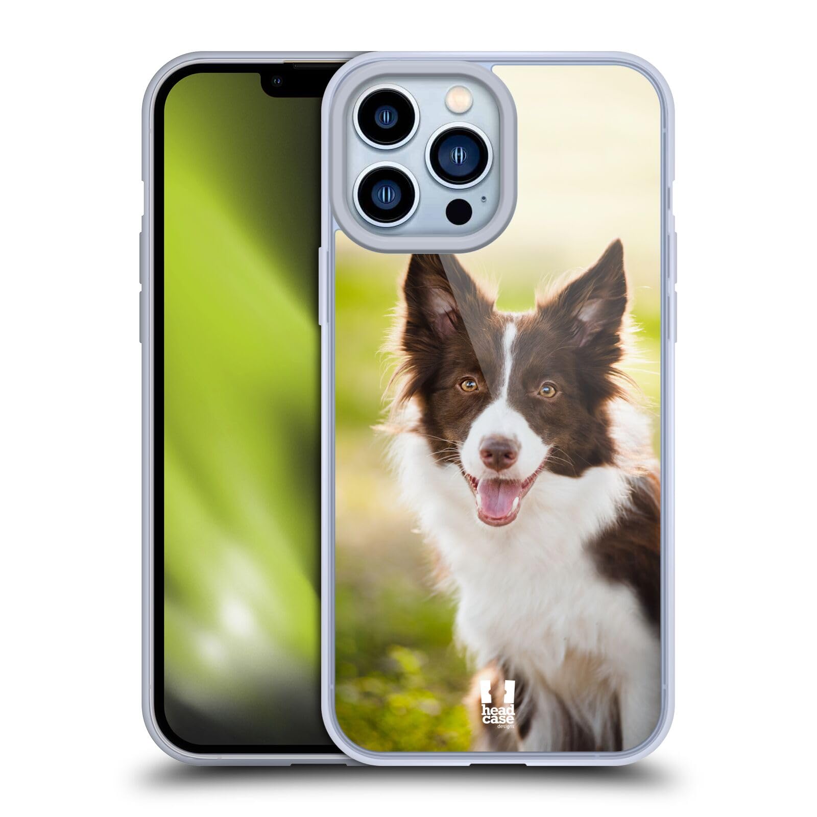 Brown Border Collie Summer Dog Breed Soft Gel Case Compatible with Apple iPhone 13 Pro Max - Cute Pet Lover Accessory for Daily Use, Outdoor Activities & Travel