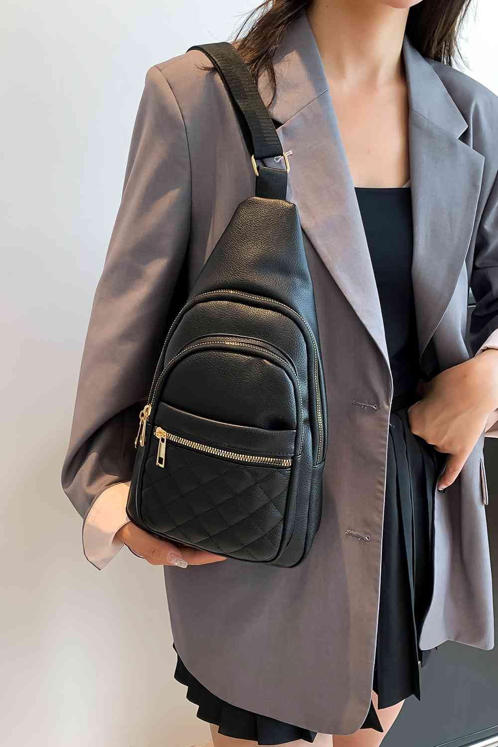 Premium PU Leather Sling Bag for Men & Women - Lightweight Crossbody Shoulder Bag with Adjustable Strap - Perfect for Travel, Work & Everyday Use