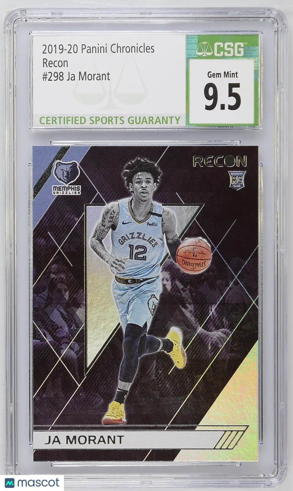 2019-20 Panini Chronicles Basketball Ja Morant RC Rookie Recon CSG 9.5 #298 - Mint Condition Collectible Card for NBA Fans & Sports Memorabilia Enthusiasts - Perfect for Display, Trading, and Investment