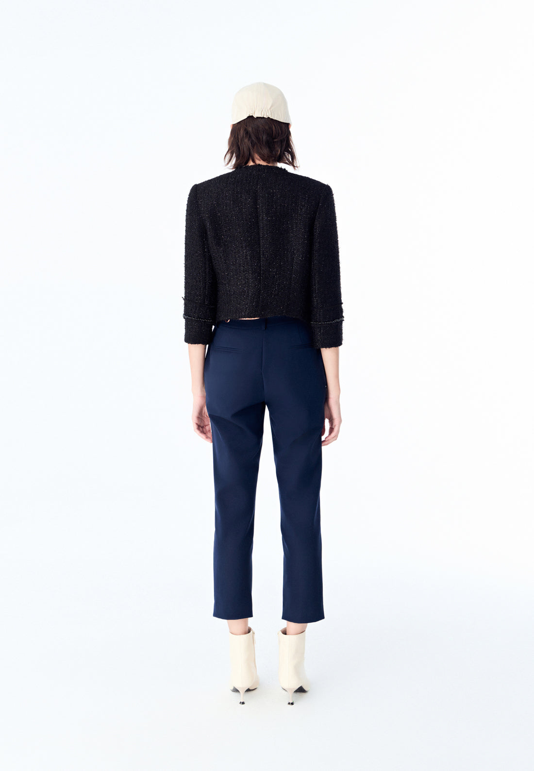 Stylish Black Lurex Tweed Jacket for Women - Elegant Blazer with Metallic Threads | Perfect for Office Wear, Parties & Evening Events