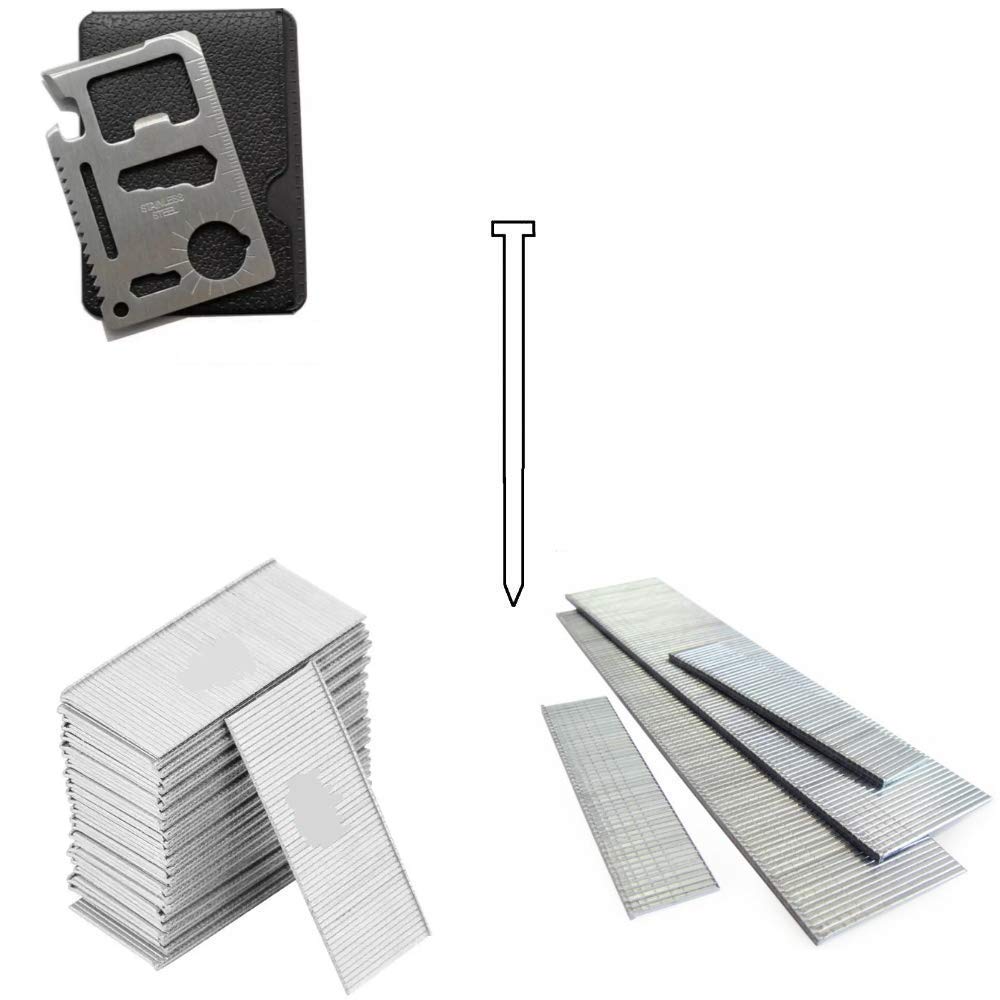 Krost 5000-Pack 18 Gauge Galvanized Brad Nails for Air, Pneumatic & Electric Nailers - Includes 11-in-1 Pocket Multitool (F32) | Perfect for Woodworking, Trim Installation & DIY Projects