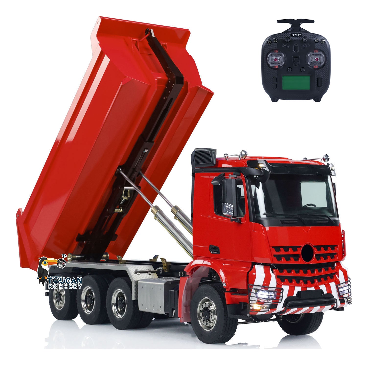 1/14 Scale 8x8 RC Hydraulic Dump Truck - Remote Control Construction Vehicle with Roll On/Off Function, Full Dumping System, PNP Version, Light & Sound Effects - Perfect for Construction Simulation, RC Hobbyists, and Kids Outdoor Play