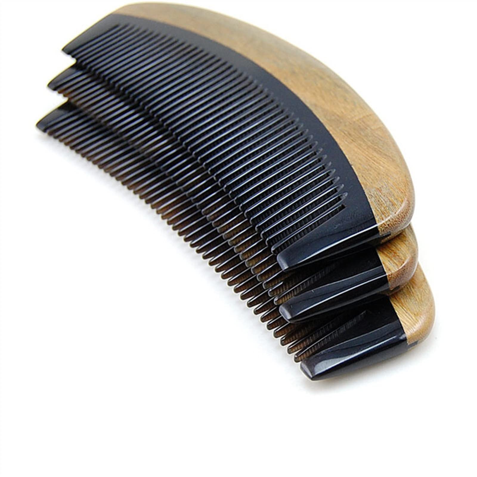 BAWHO Horn Wood & Dense Tooth Straight Hair Massage Comb - Anti-Static Smooth Comb for Hair Care & Detangling - Perfect for Daily Styling, Salon Use & Travel (1Pcs)