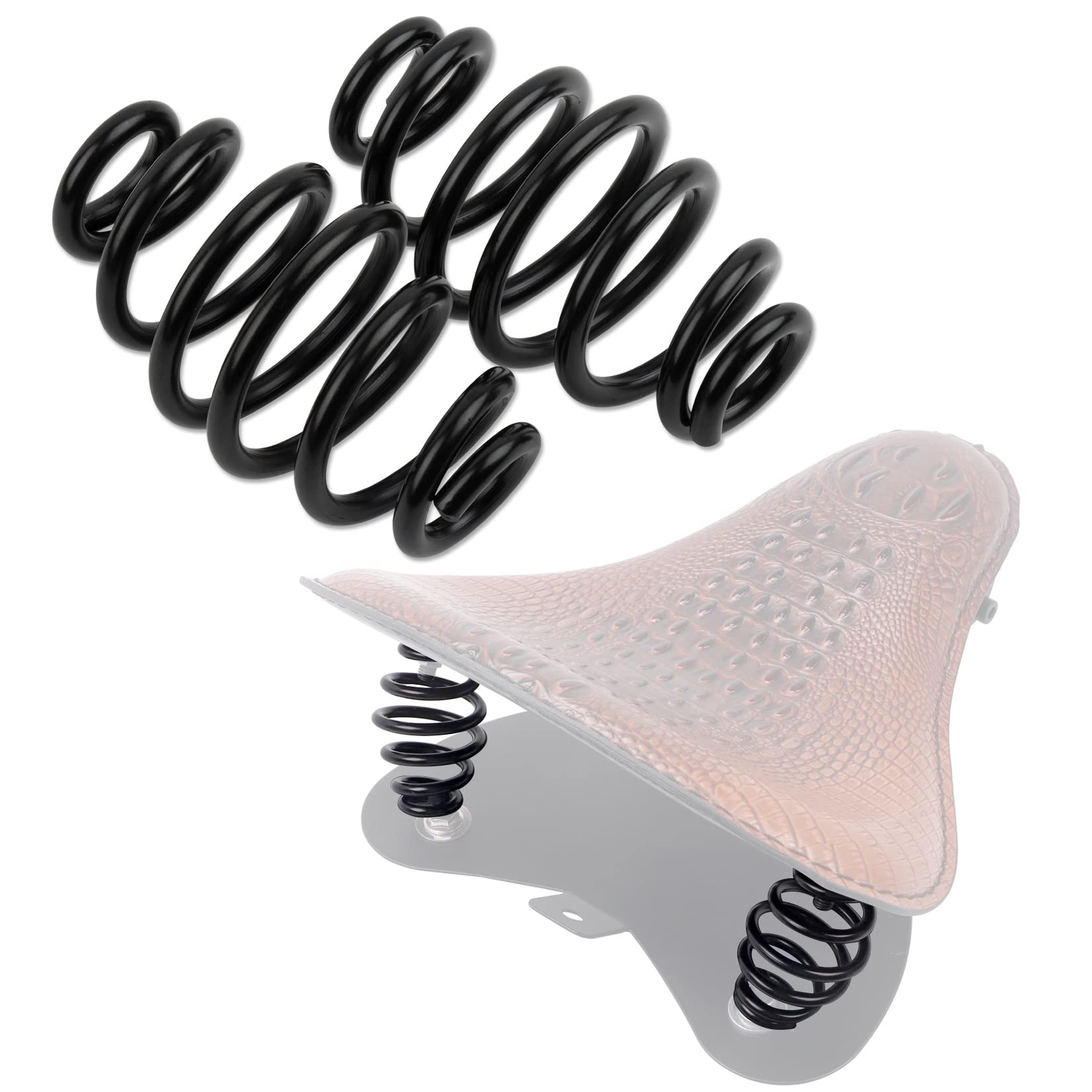 PSLER Motorcycle Coils Spiral Seat Spring Kit - 2 Pack 3 Inch Black Steel Solo Seat Barrel Springs for Harley Touring Softail Sportster Dyna Bobber Chopper - Perfect for Custom Bike Builds & Seat Upgrades