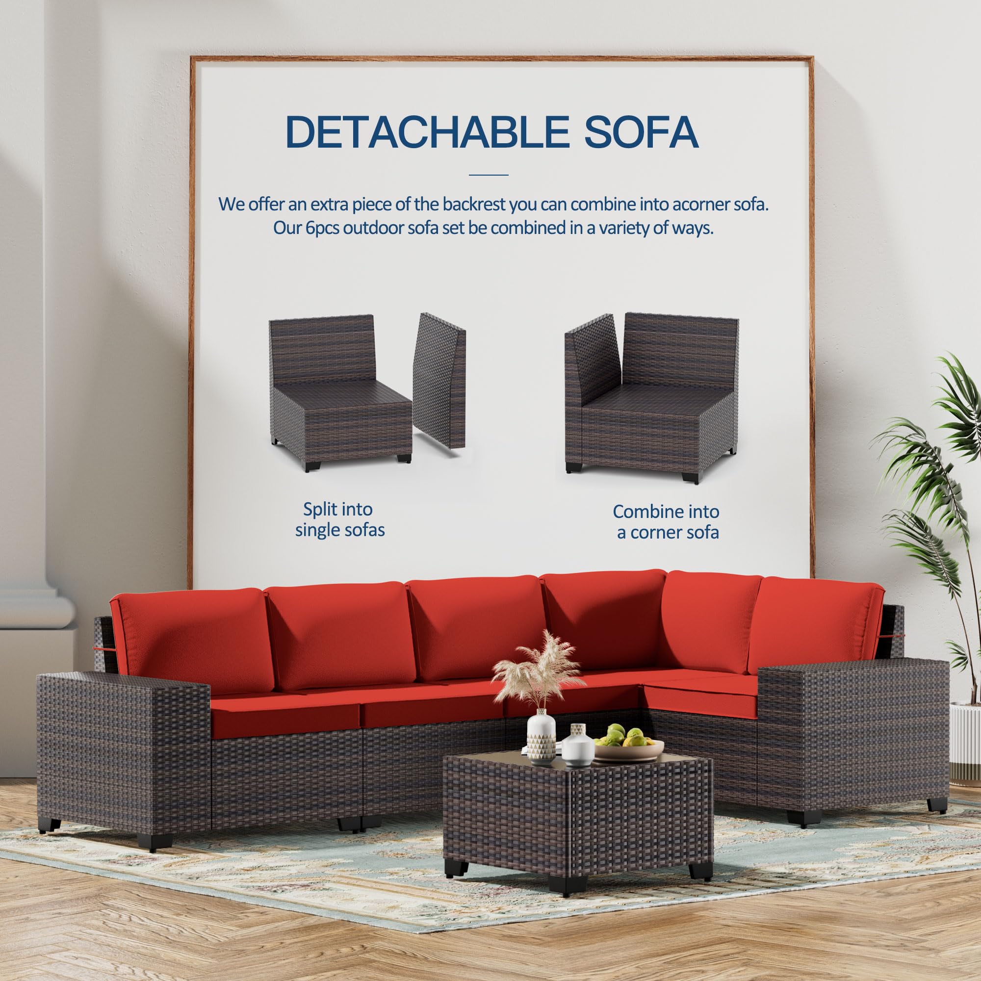 7-Piece Outdoor Patio Furniture Set with 43