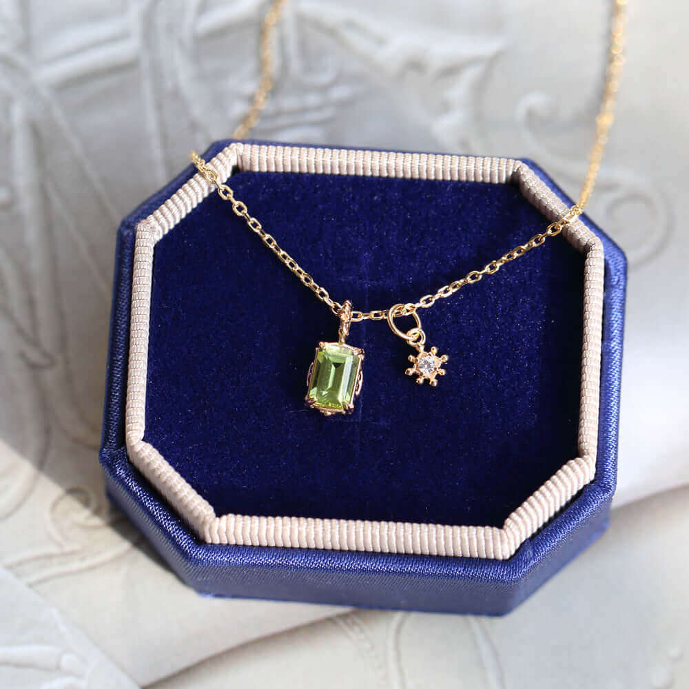 Make A Wish Amethyst Peridot Sandstone Pendant Necklace with Snowflake Charm | HD154 | Elegant Jewelry Gift for Women, Birthday, Christmas & Special Occasions