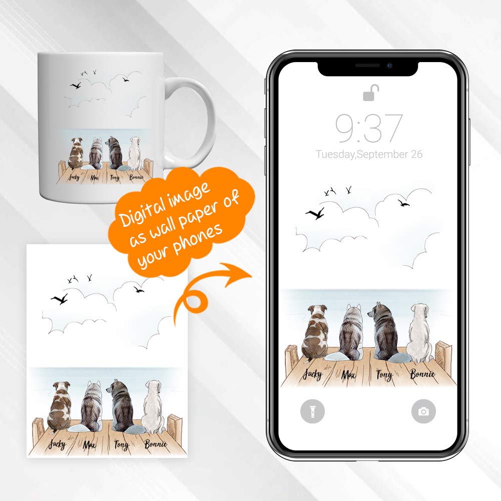 Personalized Photo Coffee Mug with Custom Dog Name - 11oz Ceramic Cup for Dog Lovers, Birthday Gift for Pet Parents - Perfect for Morning Coffee, Office Use & Gift Giving Occasions