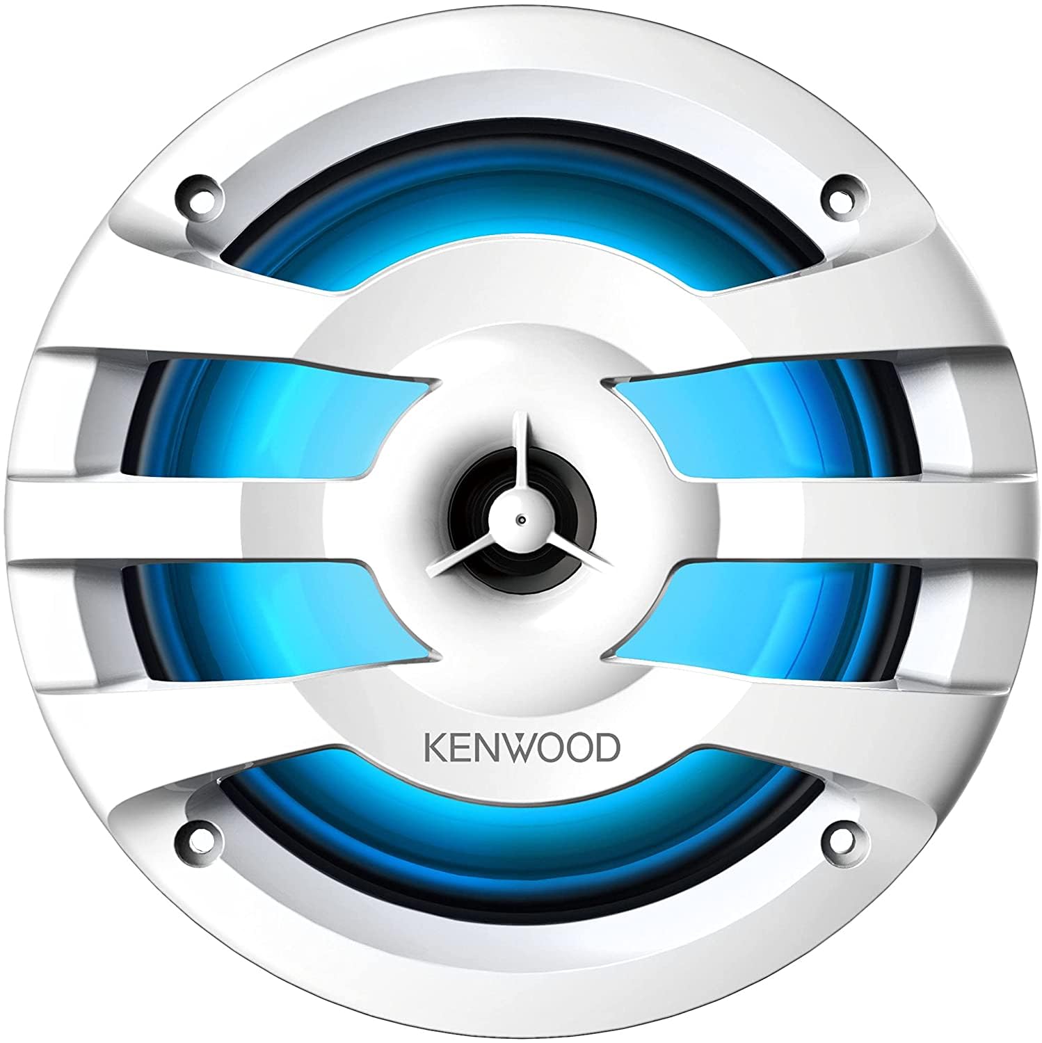 Kenwood KFC-1673MRWL 6.5 Inch 2-Way Marine Speakers with Grilles (Pair) - Waterproof Boat Speakers with Built-in White LED Lights for Marine Audio System | Perfect for Boats, Yachts & Outdoor Water Activities