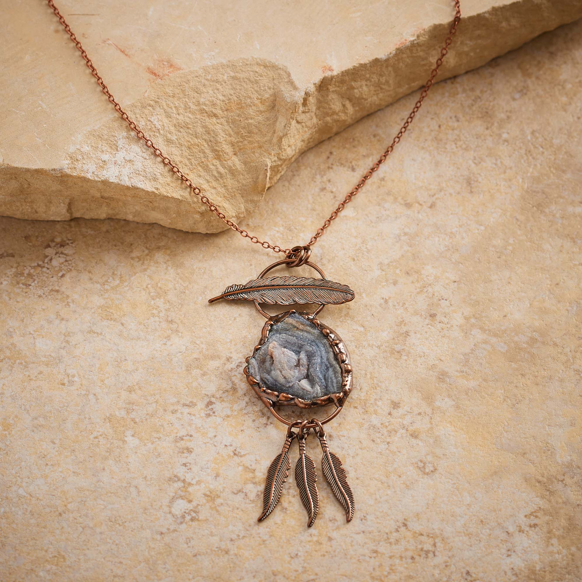 Druzy Waves Statement Necklace - Elegant Boho Crystal Jewelry for Women | Perfect for Weddings, Parties & Everyday Wear