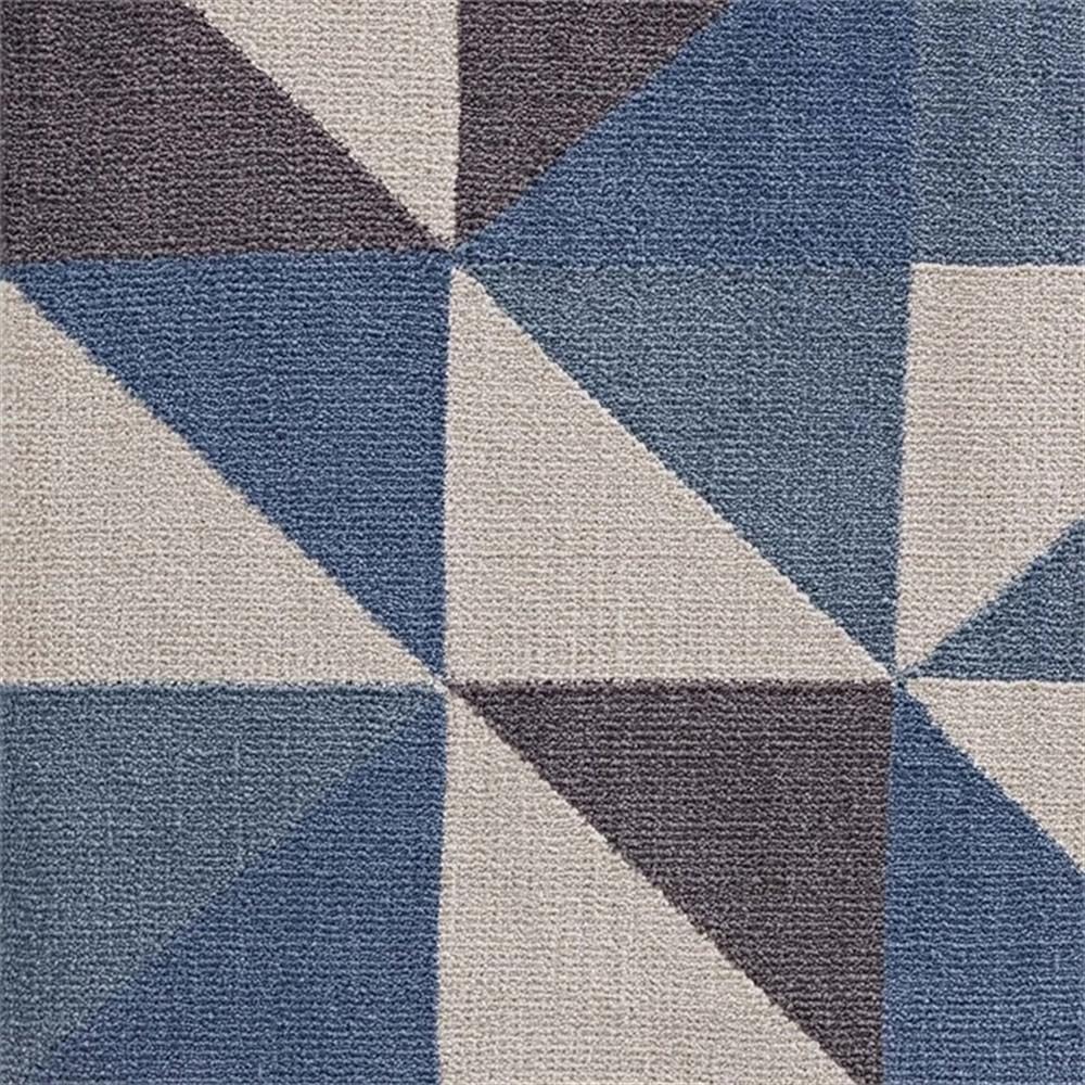 Modway Kahula Geometric Triangle Mosaic 8x10 Area Rug - Blue, White & Gray Modern Design for Living Room, Bedroom & Office Decor