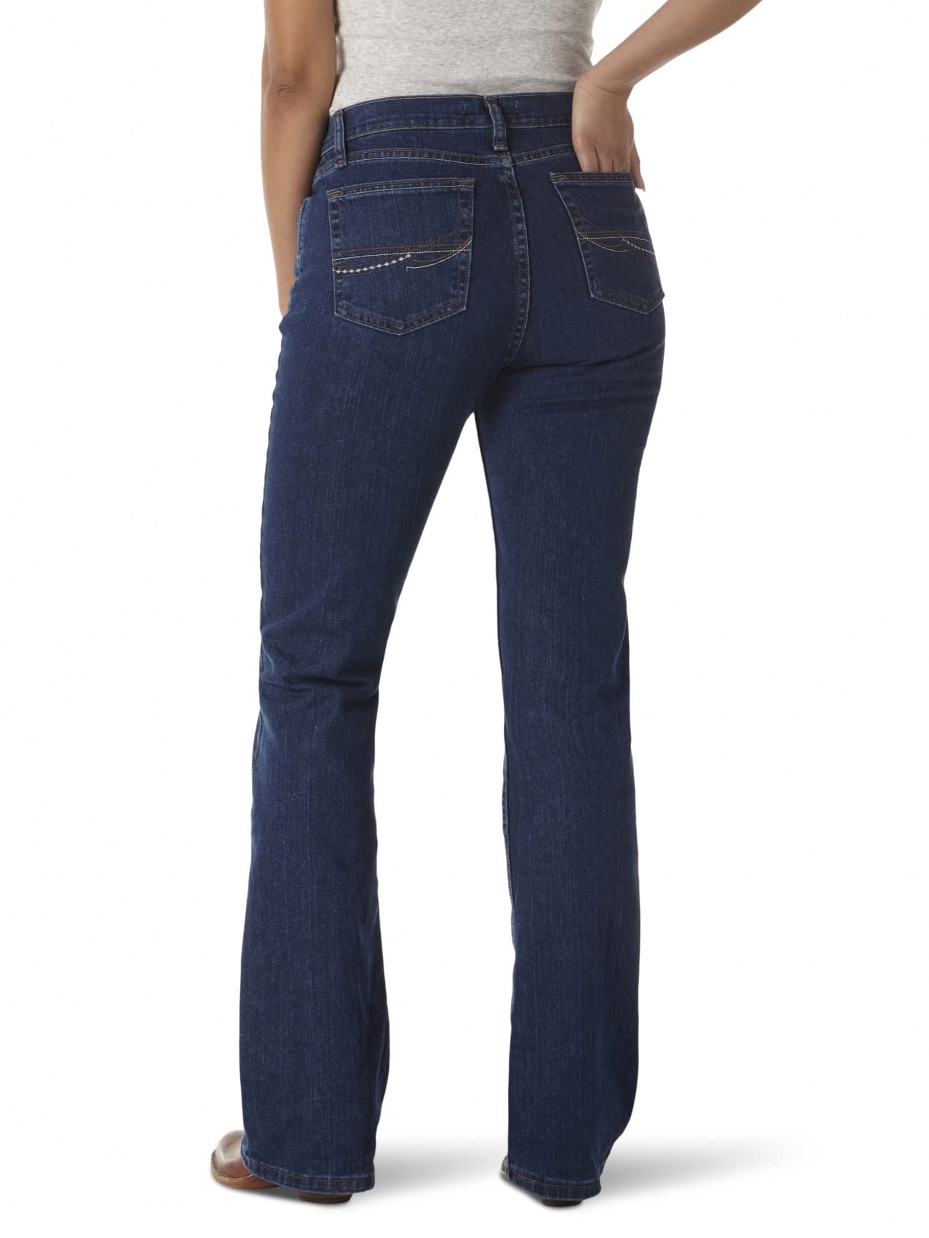 Wrangler Women's Classic Fit Mid Rise Boot Cut Jeans - Comfortable Denim Pants for Casual Wear & Western Style Outfits