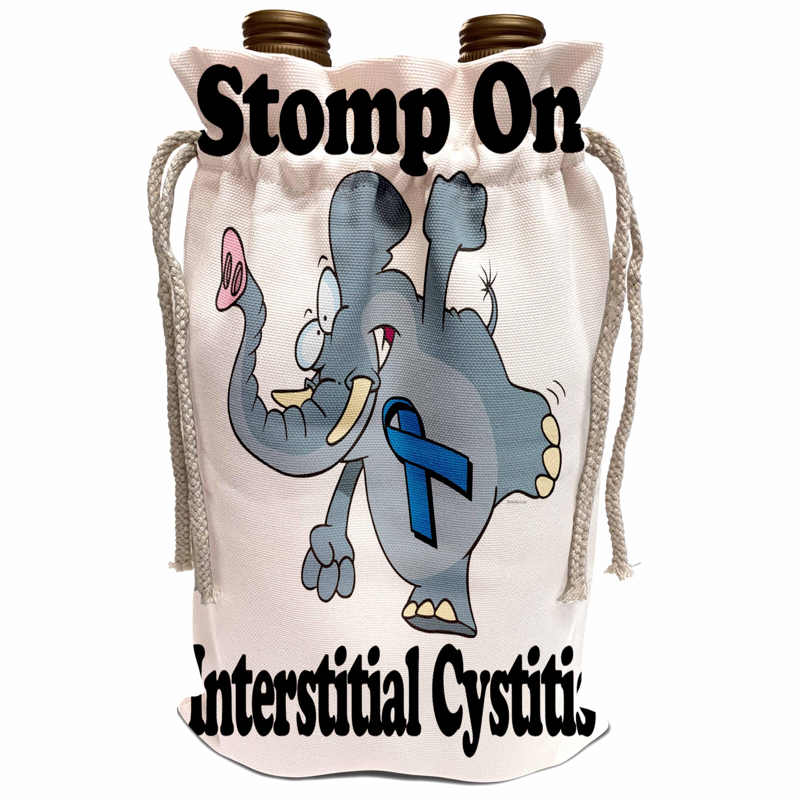 Premium Wine Gift Bag with Elephant Design - Supports Interstitial Cystitis Awareness Ribbon Cause - Perfect for Wine Lovers, Gift Giving & Charity Events