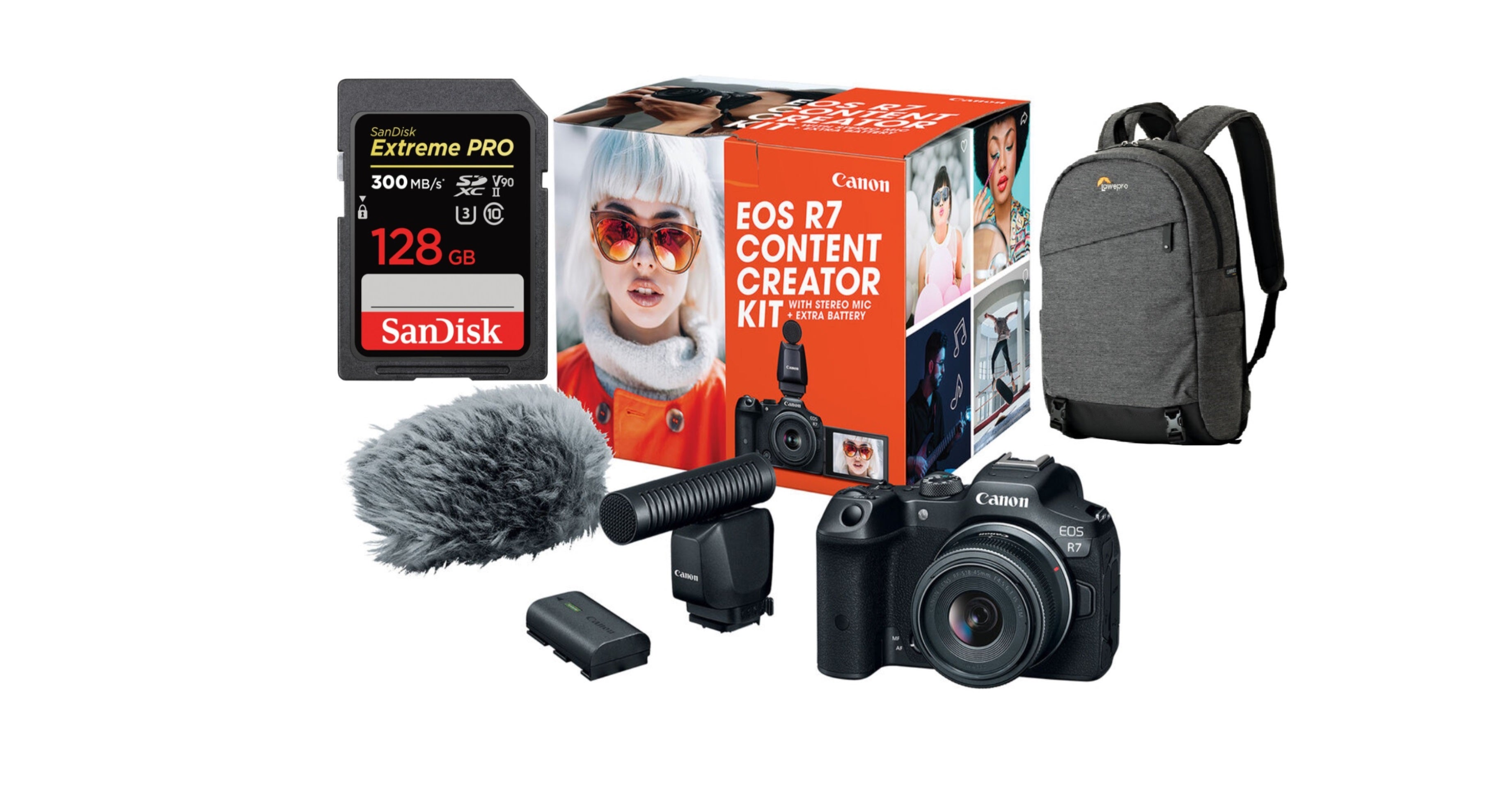 Canon EOS R7 Mirrorless Camera with 18-45mm Lens Kit - 32.5MP APS-C Sensor, 4K Video, Dual Pixel AF | Includes SanDisk 128GB Extreme PRO SD Card & Backpack | Perfect for Travel Photography, Vlogging & Content Creation