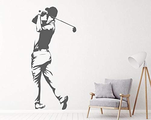 REDIN STORE Golf Wall Decals - Play Golf Wall Stickers, Golf Sportsman Wall Art for Bedroom, Nursery, Office & Living Room - Custom Color Golf Player Wall Decor - Perfect for Sports Lovers & Home Decor