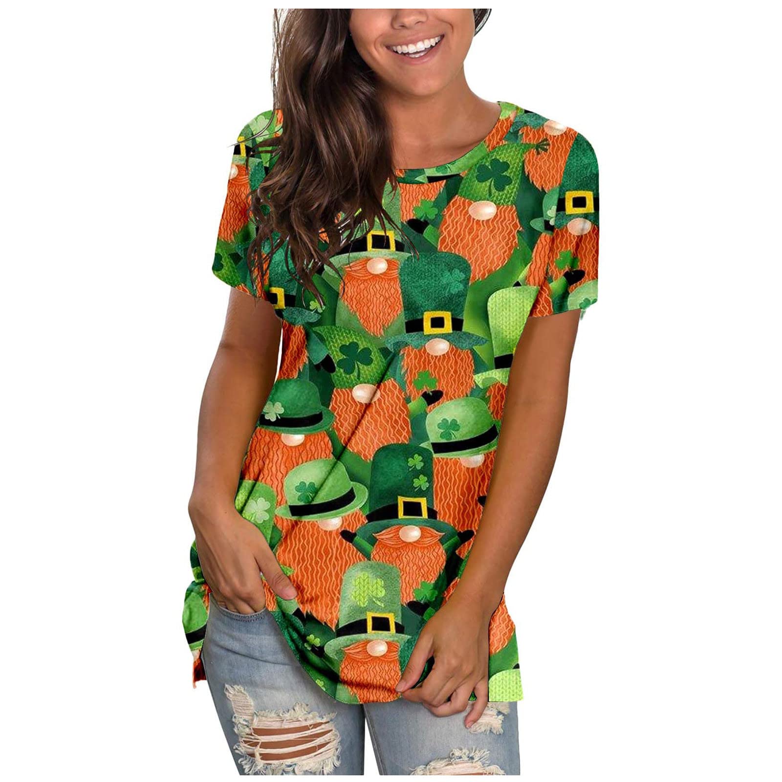 Women's Casual St. Patrick's Day Print Short Sleeve T-Shirt - Most Wished Pullover Top for Women | Perfect for Festive Parties, Irish Celebrations & Everyday Wear