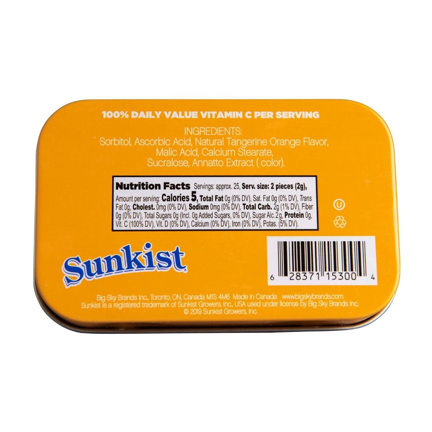 Big Sky Sour Orange Sugar Free Mints - 6 Count Tin | Refreshing Breath Freshener for Office, Travel & After Meals