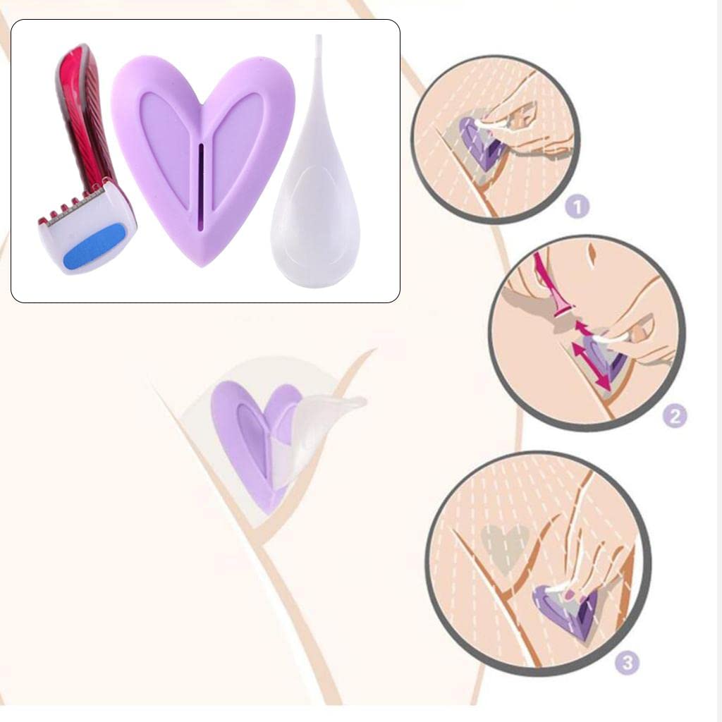 Amagogo Women's Bikini Hair Removal Stencil Set - Heart & Customizable Shapes for Smooth Skin | Perfect for Waxing, Shaving & DIY Grooming at Home