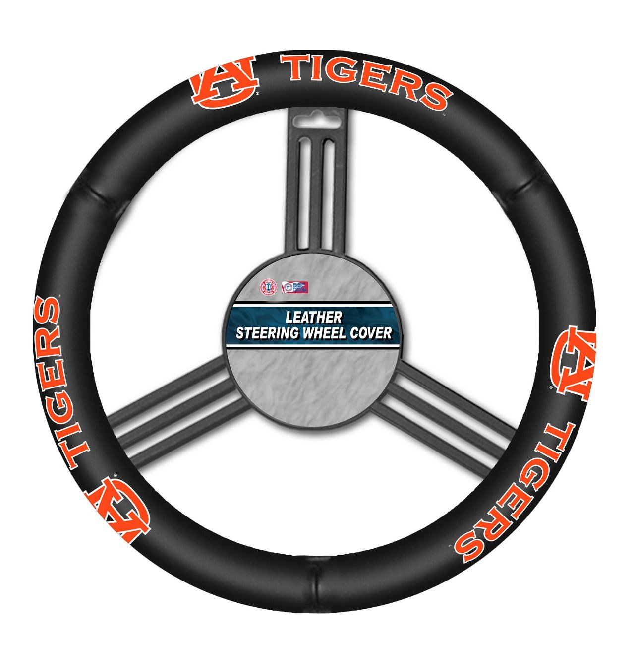 NCAA Leather Steering Wheel Cover - Premium Grip & Comfort for Cars, Trucks, SUVs - Perfect for Road Trips, Commuting & Sports Fans