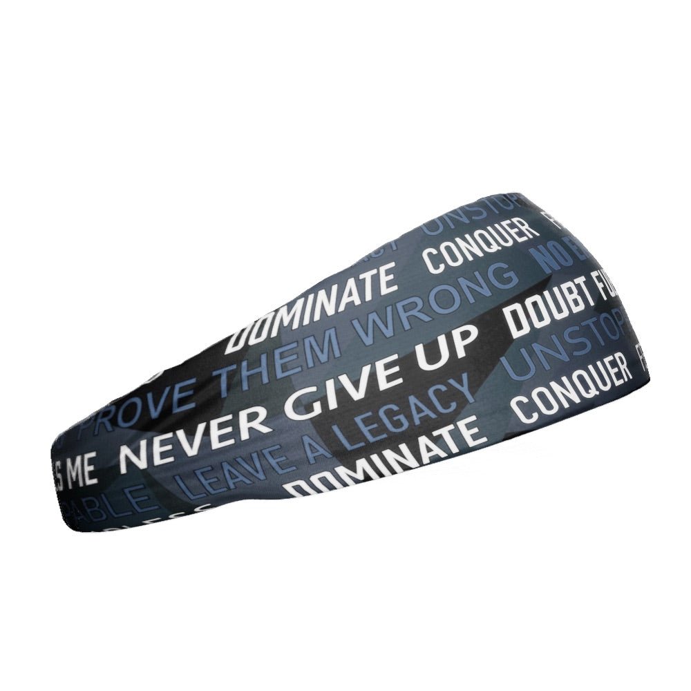 Dark Motivational Headband for Women & Men - Sweat-Wicking Workout Headband for Running, Yoga, Gym - Inspirational Fitness Accessory