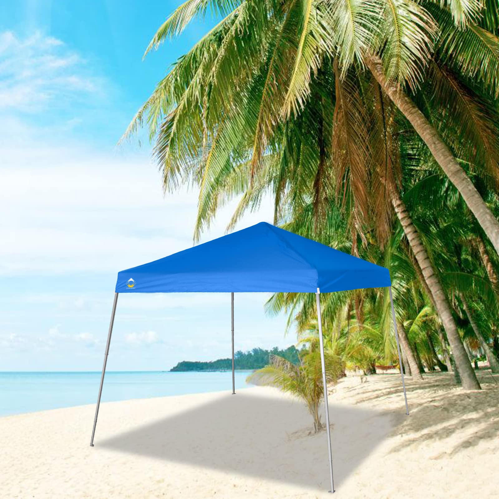 Blue 8x8 Pop Up Canopy Tent with Carry Bag - Outdoor Beach & Sports Shelter